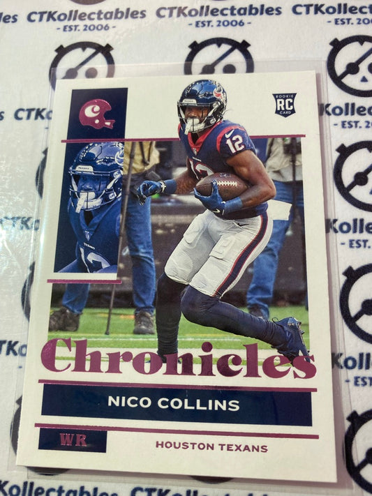 2021 NFL Chronicles Base Nico Collins Pink rookie card RC #35 Texans