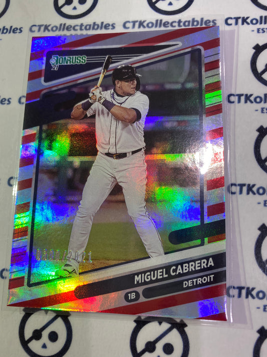 2021 Panini Donruss Baseball Miguel Cabrera Red/Silver #0300/2021