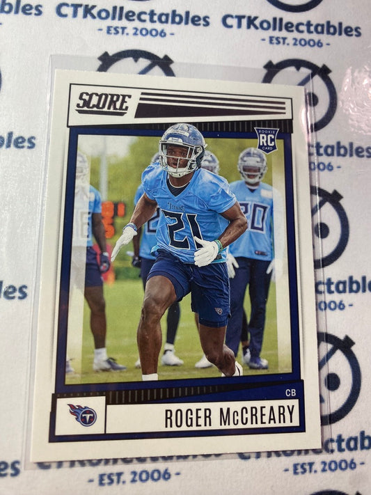 2022 NFL Panini Score Roger McCreary Rookie Card RC #347 Titans