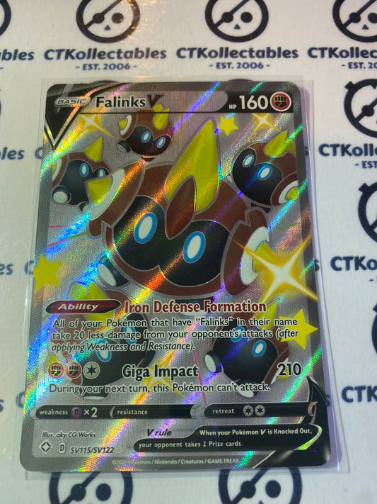 Falinks V SV115/SV122 Full Art Holo Rare Shining Fates Pokemon Card