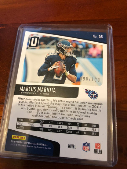 Marcus Mariota WHIRL #098/129 2019 NFL Unparalleled