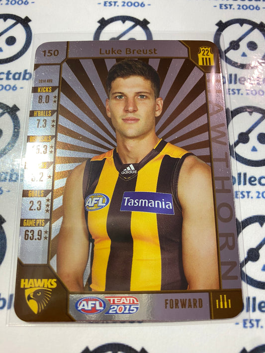 2015 AFL Teamcoach Silver #150 Luke Breust Hawks