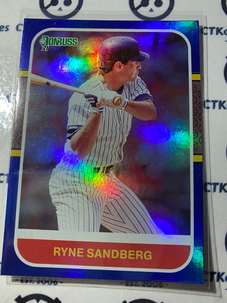 2021 Panini Donruss Baseball Ryne Sandberg 1987 Retro Blue Foil #245 Chicago