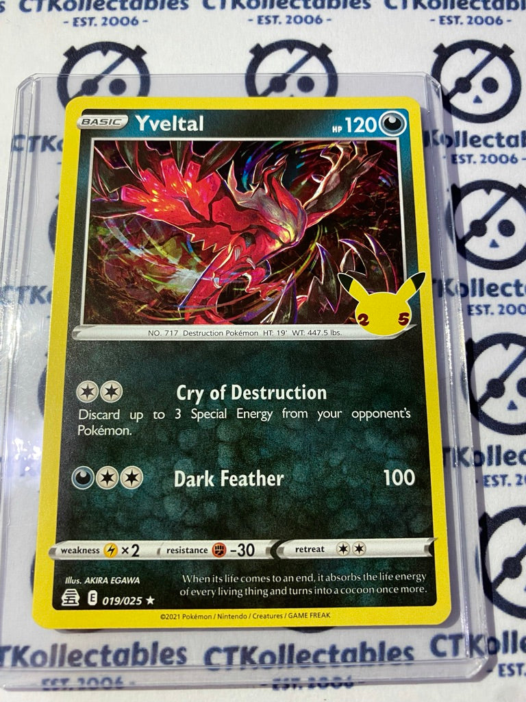Yveltal Holo Rare #019/025 Pokemon Celebrations 25th Anniversary CTKollectables Yveltal Holo Rare #019/025 Pokemon Celebrations 25th Anniversary CTKollectables