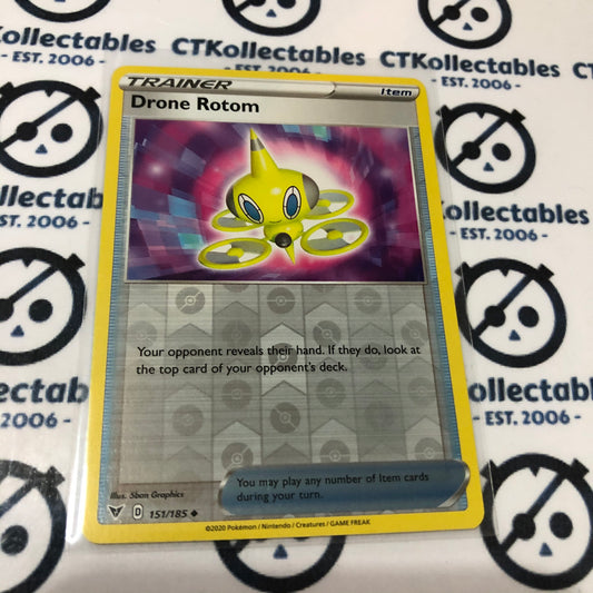 Drone Rotom Trainer #151/185 Reverse Holo Pokémon Card Vivid Voltage