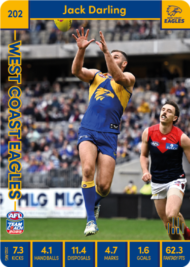 2023 AFL Teamcoach Base Card-#202 Jack Darling Eagles