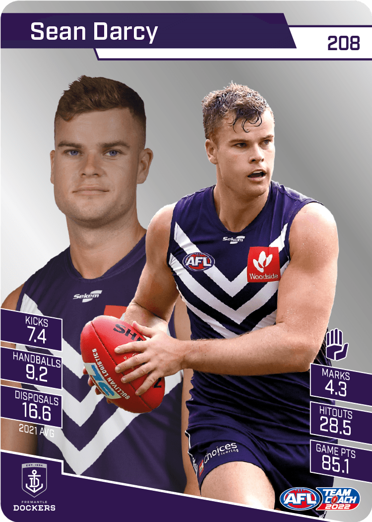 2022 AFL Teamcoach Silver Parallel #208 Sean Darcy