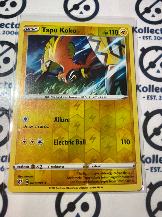Tapu Koko #061/189 Reverse Holo Pokémon Card S & S Darkness Ablaze