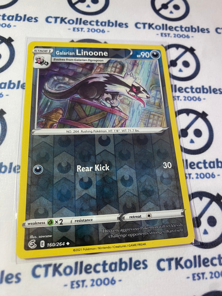 Galarian Linoone Reverse Holo #160/264 2021 Sword & Shield Fusion Strike Pokemon Card