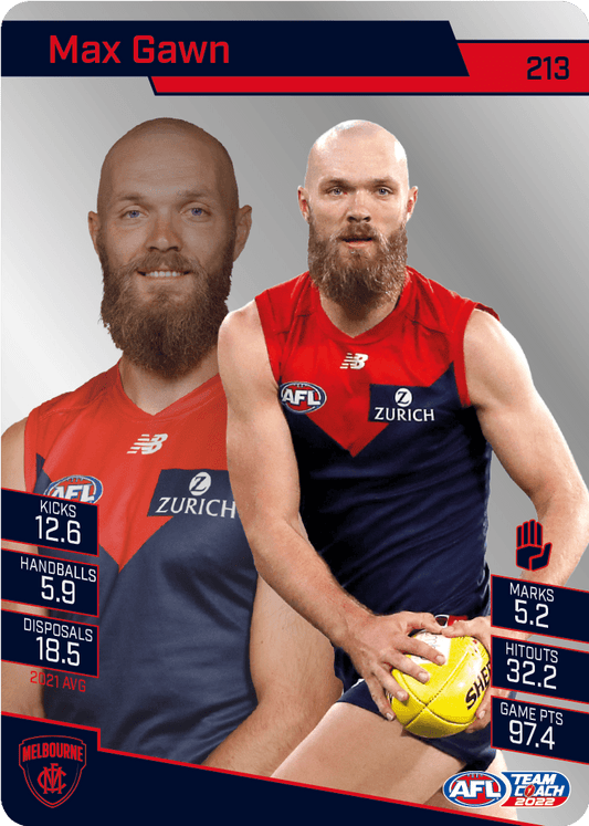 2022 AFL Teamcoach Silver Parallel #213 Max Gawn