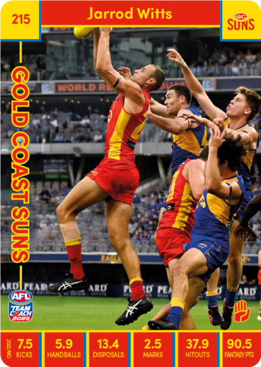 2023 AFL Teamcoach Base Card-#215 Jarrod Witts Suns