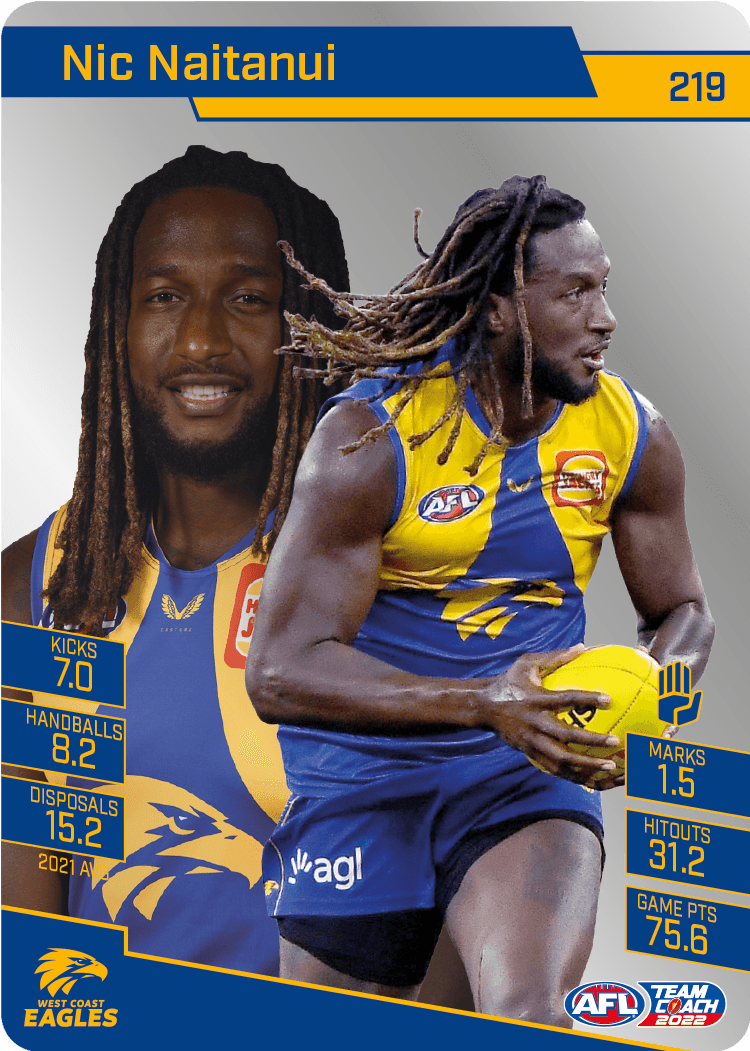 2022 AFL Teamcoach Silver Parallel #219 Nic Naitanui