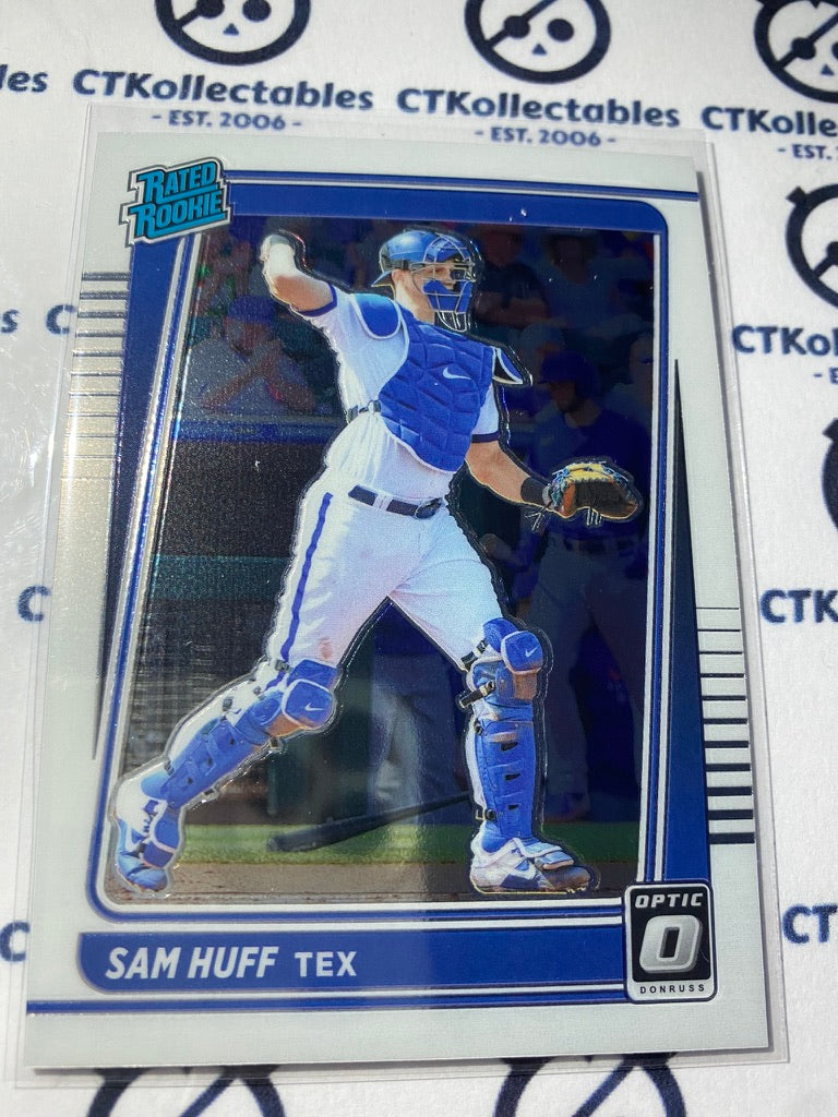 2021 Panini Donruss Optic Baseball Sam Huff Rated Rookie #44 Texas