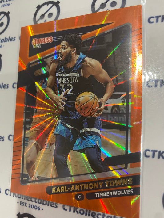 2021-22 NBA Donruss Orange Laser Karl-Anthony Towns #75 Timberwolves