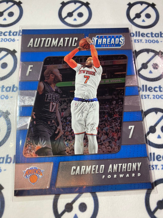 2016-17 Panini NBA Threads Automatic Carmelo Anthony #3 Knicks