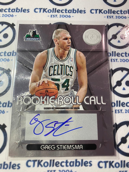 2012-13 NBA Panini Totally Certified Greg Stiemsma Rookie Roll Call Auto Timberwolves