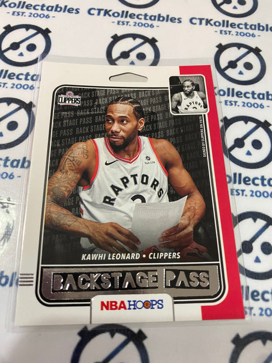 2019-20 NBA Hoops Backstage Pass Kawhi Leonard #8 Clippers