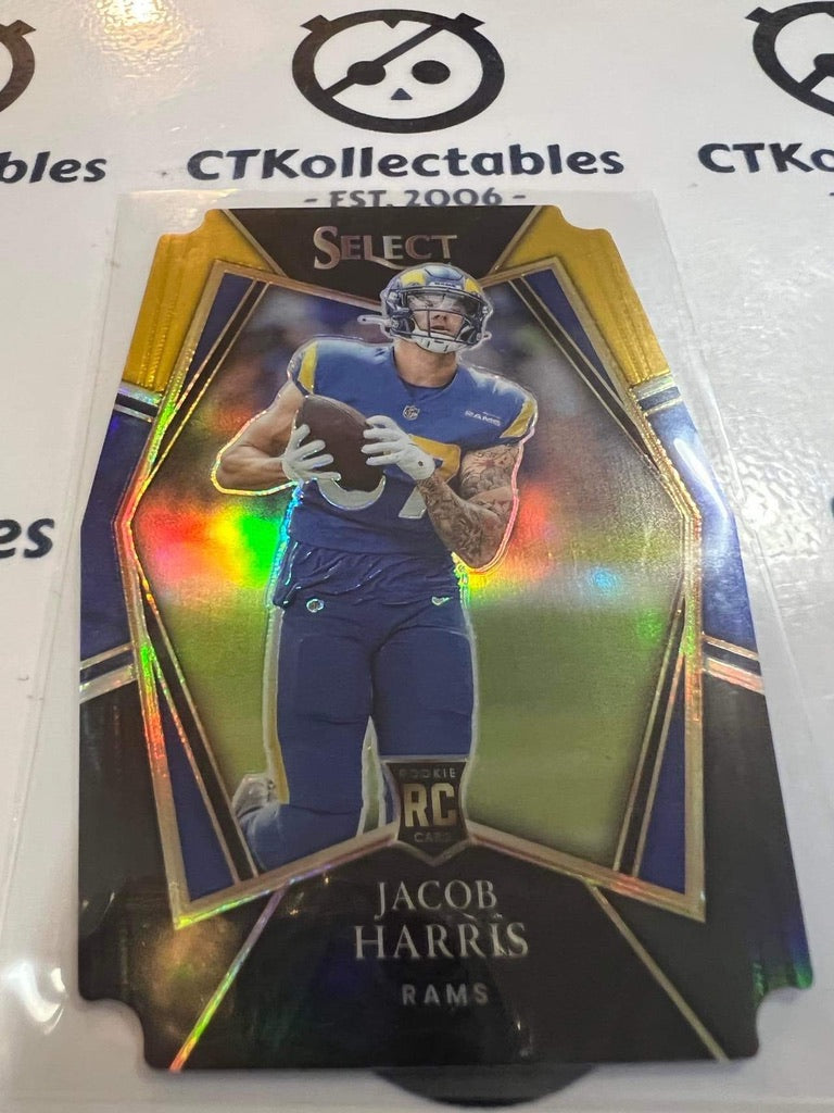 2021 NFL Panini Select Jacob Harris Premier Level Prizm RC Black & Gold #180 Rams