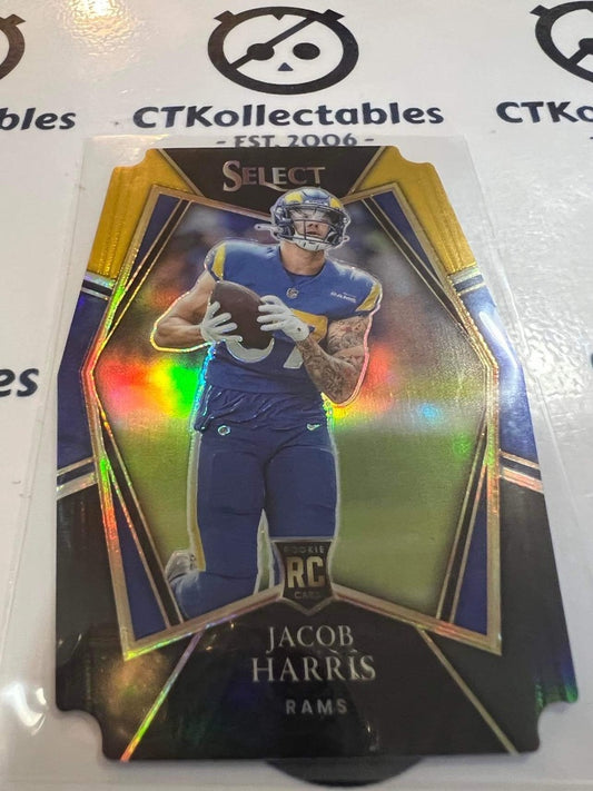 2021 NFL Panini Select Jacob Harris Premier Level Prizm RC Black & Gold #180 Rams