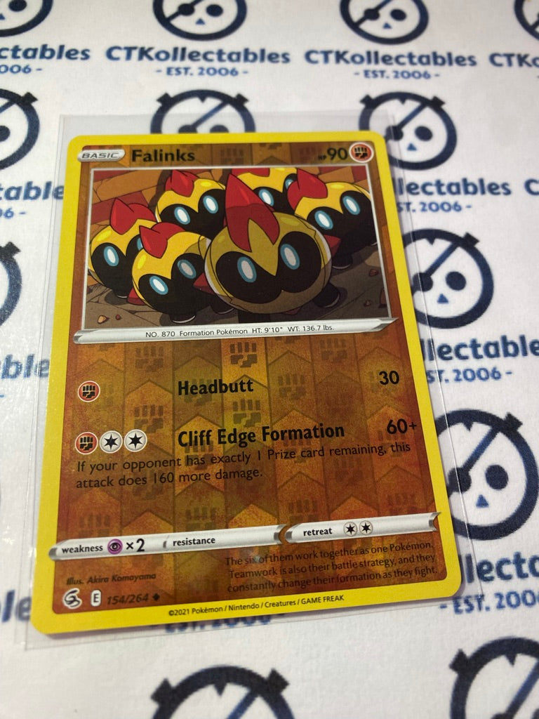 Falinks Reverse Holo #154/264 2021 Sword & Shield Fusion Strike Pokemo CTKollectables Falinks Reverse Holo #154/264 2021 Sword & Shield Fusion Strike Pokemo CTKollectables