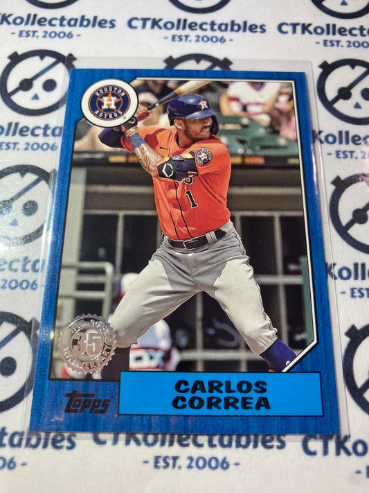 2022 Topps Opening Day Baseball Carlos Correa Blue 35th Anniversary #t87-31 Astros