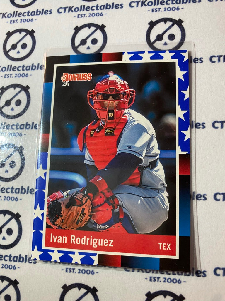 2022 Panini Donruss Baseball Ivan Rodriguez Stars & Stripes Retro #276 Texas