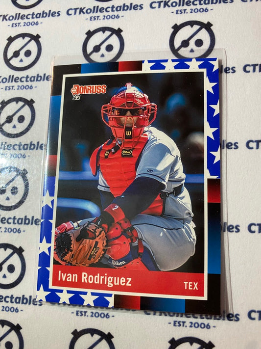 2022 Panini Donruss Baseball Ivan Rodriguez Stars & Stripes Retro #276 Texas