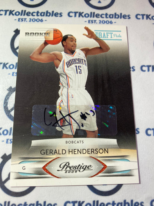 2009 NBA Prestige #162 Draft Picks Signature Gerald Henderson #39/50 Bobcats