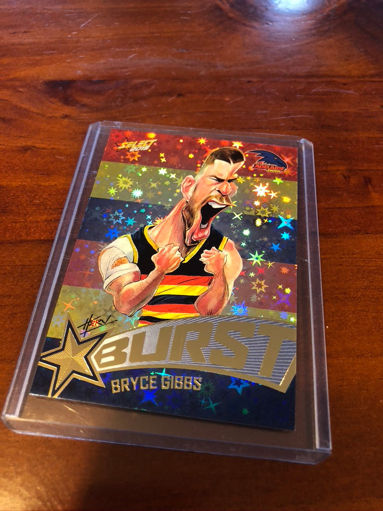 2019 AFL footy stars Bryce Gibbs Starburst Caricature SBTC4
