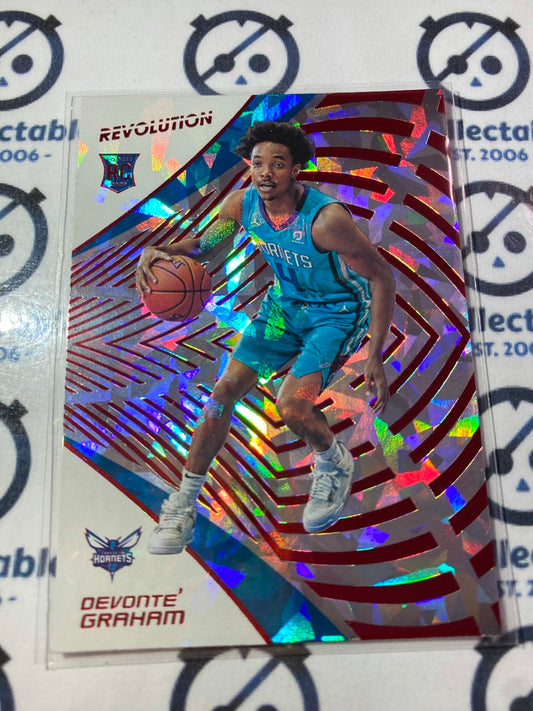 2018-19 NBA Panini Revolution Devonte' Graham Cracked Ice Rookie RC #140 Hornets