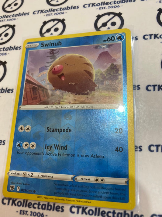 Swinub Reverse Holo #031/189 2022 Sword & Shield Astral Radiance Pokemon Card