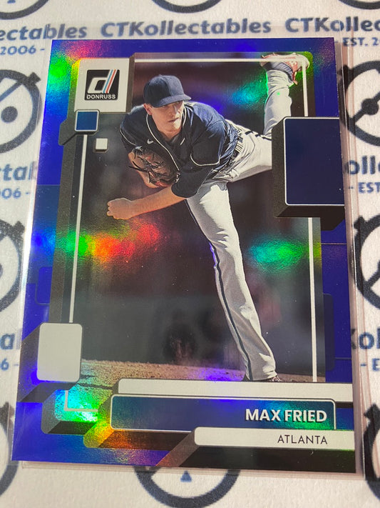 2022 Panini Donruss Baseball Max Fried Blue Foil #122 Atlanta