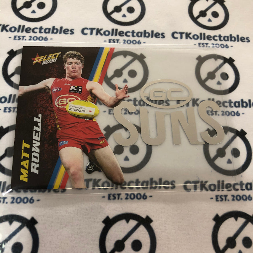 2021 AFL Footy Stars Club Acetate Matt Rowell #CA36 Suns