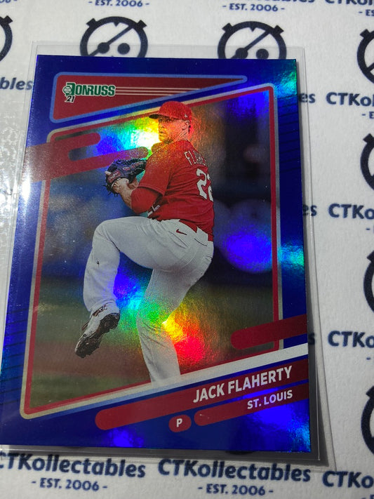 2021 Panini Donruss Baseball Jack Flaherty Blue Foil #153 St. Louis