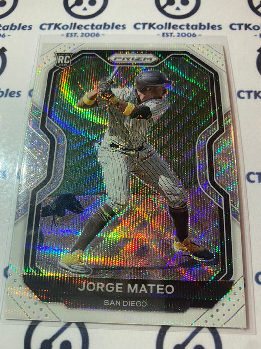 2021 Panini Prizm Baseball Jorge Mateo White Wave Prizm #196 San Diego