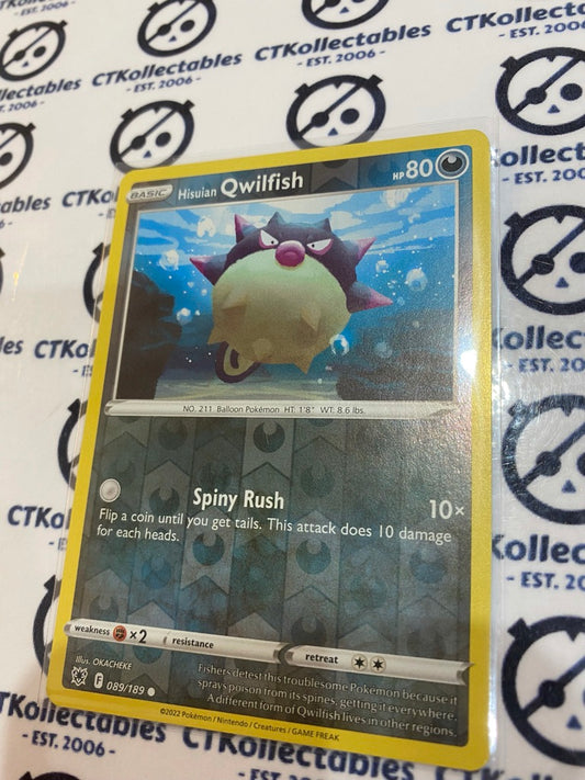 Hisuian Qwilfish Reverse Holo #089/189 2022 Sword & Shield Astral Radiance Pokemon Card