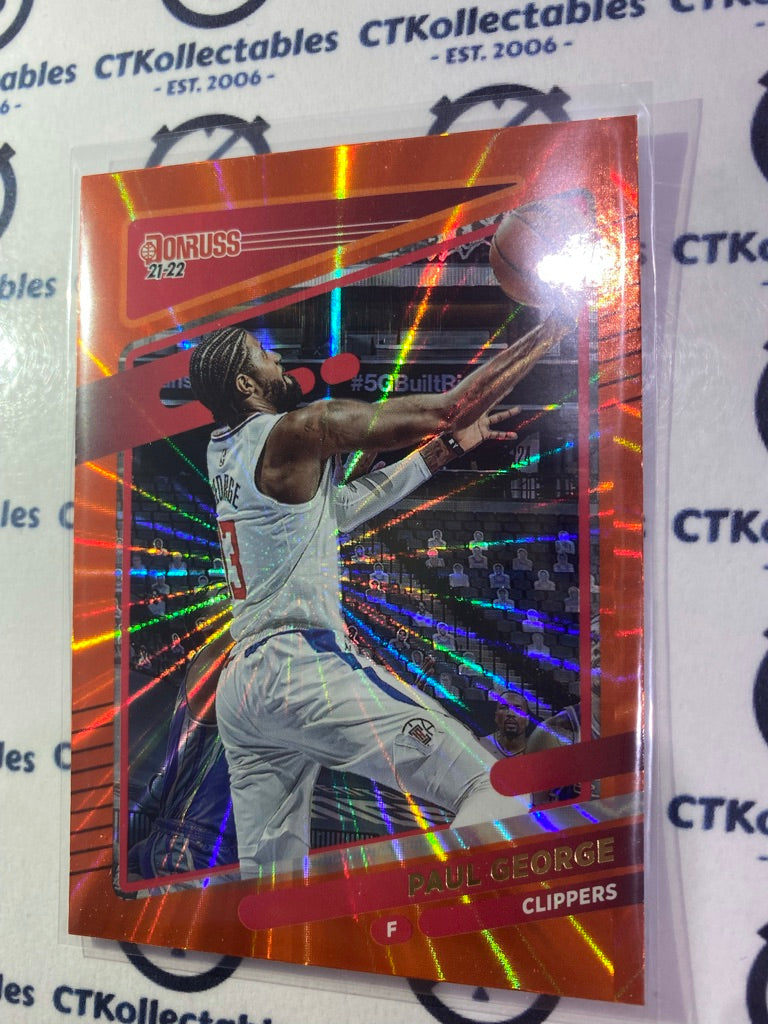 2021-22 NBA Donruss Orange Laser Paul George #32 Clippers