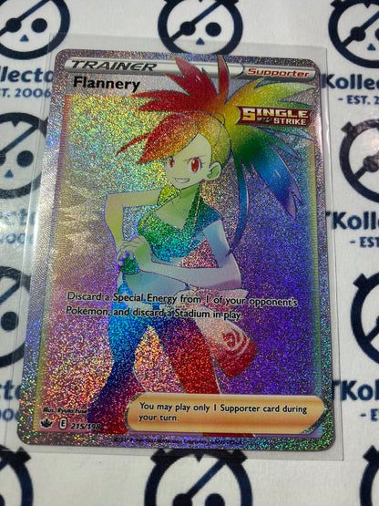 Flannery Trainer Rainbow Hyper Secret Rare #215/198 Pokémon Card Chilling Reign