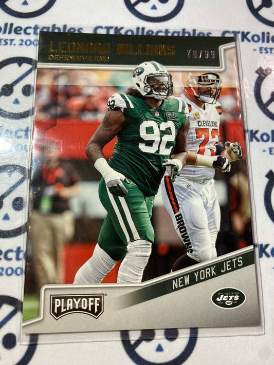 2018 NFL Panini Playoff Leonard Williams gold #70/99 Jets #150