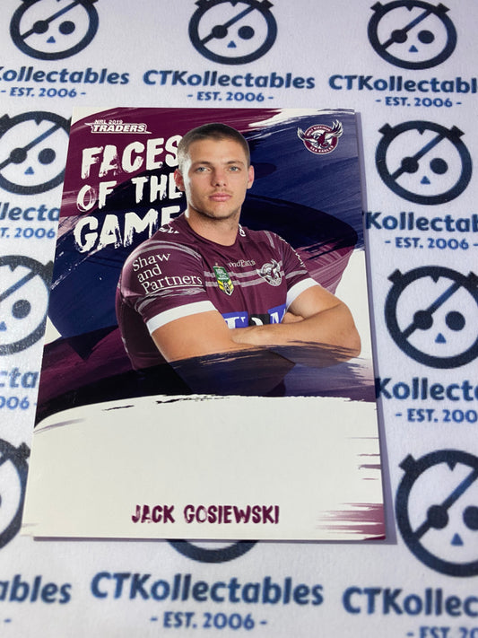 2019 NRL Traders Faces Of The Game Jack Gosiewski FG23/64 Manly