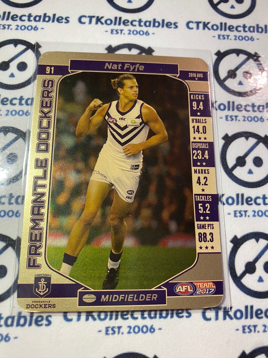 2017 AFL Teamcoach Gold #91 Nat Fyfe Dockers