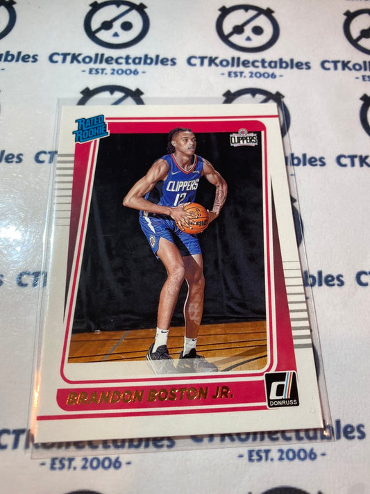 2021-22 NBA Donruss Brandon Boston Jr. Rated Rookie #239 Clippers