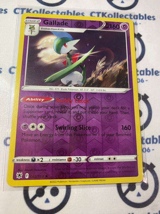 Gallade Reverse Holo #062/189 2022 Sword & Shield Astral Radiance Pokemon Card
