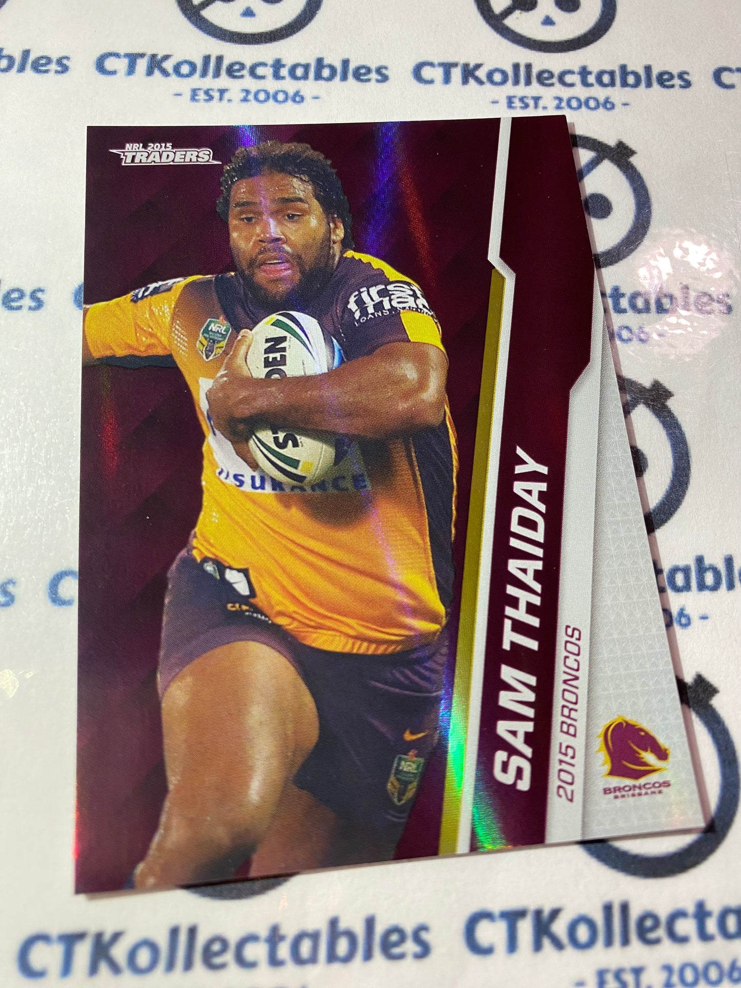 2015 NRL Traders Silver Parallel #P9 Sam Thaiday Broncos