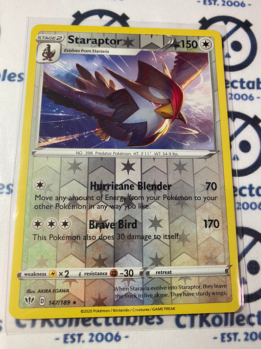 Staraptor #147/189 Reverse Holo Rare Pokémon Card S & S Darkness Ablaze