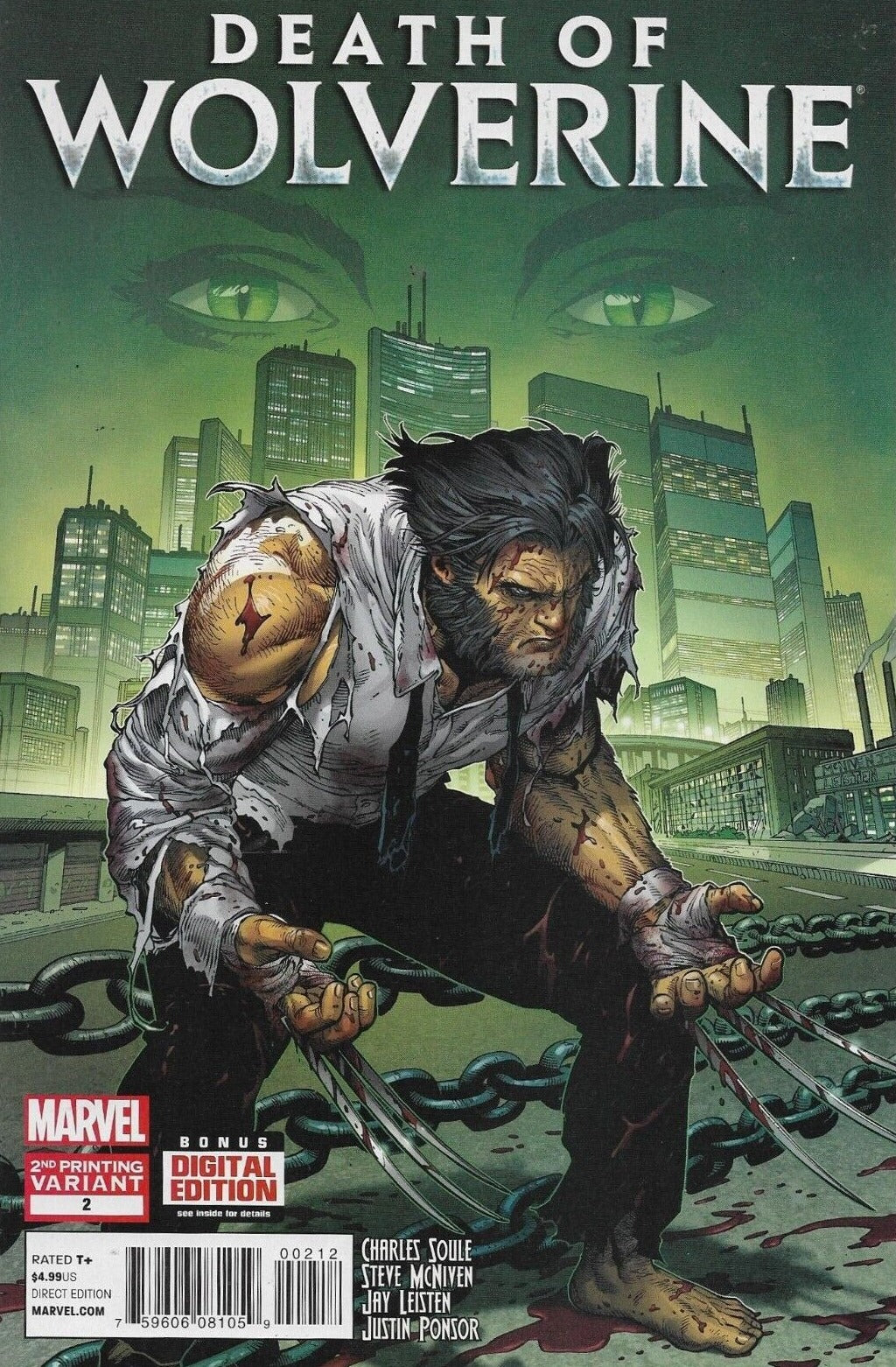 DEATH OF WOLVERINE # 2 VARIANT 2ND PRINTING MARVEL COMICS  NM 2014