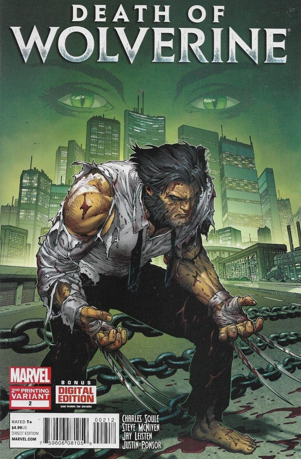 DEATH OF WOLVERINE # 2 VARIANT 2ND PRINTING MARVEL COMICS  NM 2014