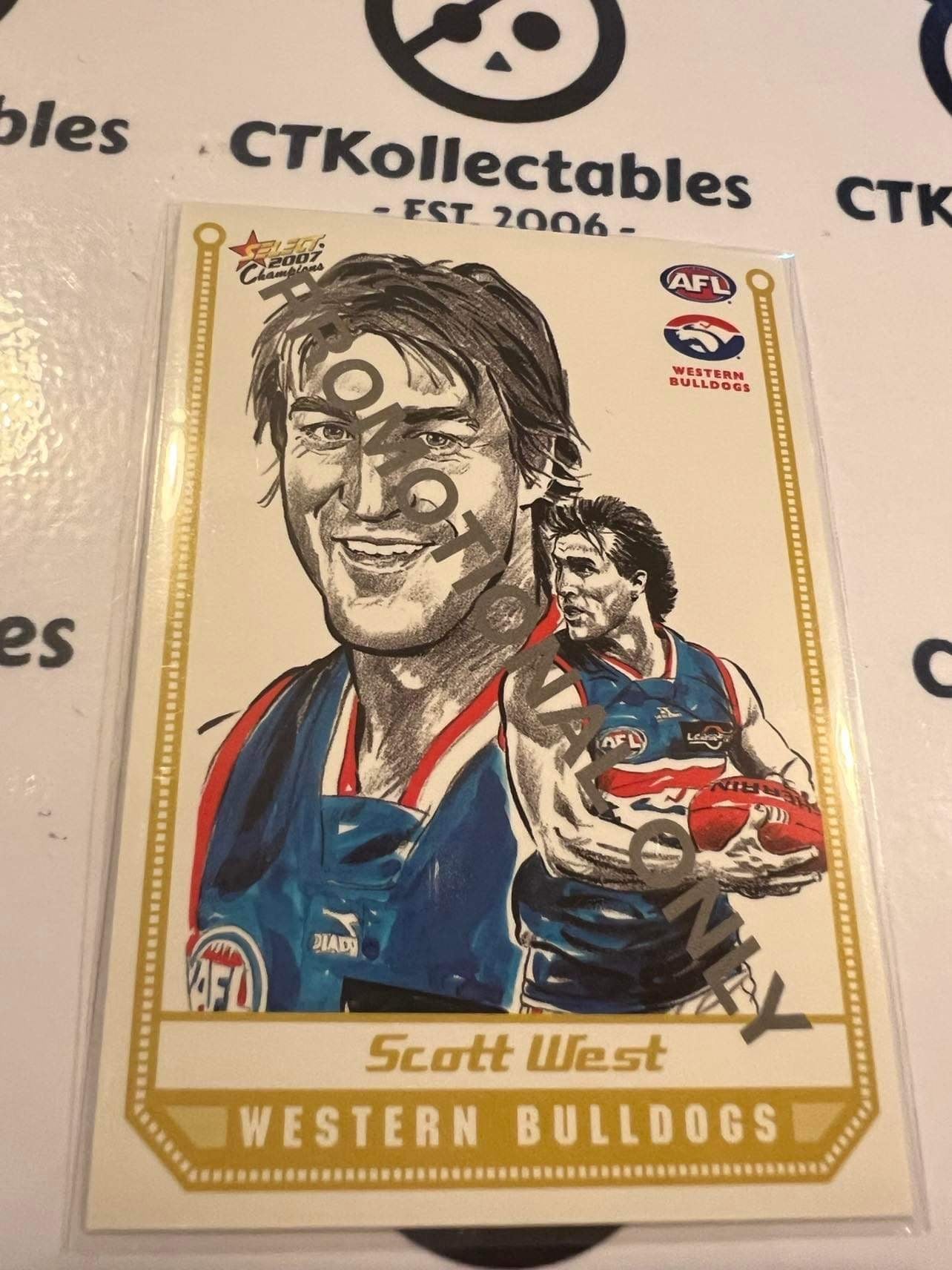 2007 AFL Champions Scott West Sketch Card #SK31 Promo card