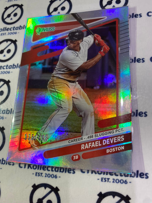2021 Panini Donruss Baseball Rafael Devers Career Stat Line #135/498 Boston