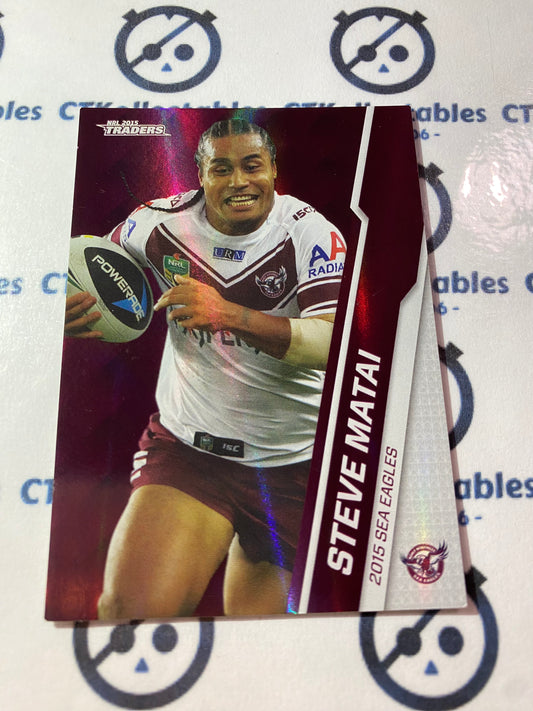 2015 NRL Traders Silver Parallel #P52 Steve Matai Manly